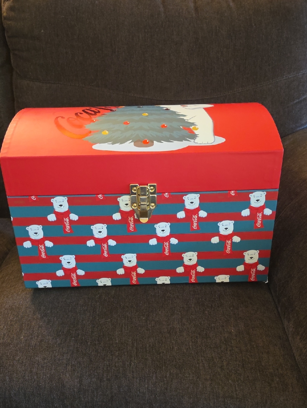Coca-Cola Red and Green Polar Bear Holiday Chest